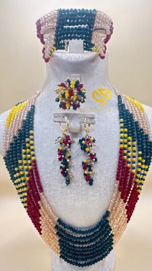 Parure Multicolore en Cristal – Traditionnelle – Garantie à Vie