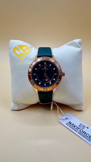 Montre NAVIFORCE Originale vert– Étanche – Bracelet en Cuir