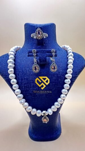 38686a01-4e5a-4bc0-8566-40afd65fce8a Trio en vrai perle Djoher + argent 925 ( vrai pierre soltani avec facture