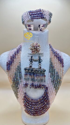 Parure Traditionnelle Multicolore – Rose et Mauve – Garantie à Vie