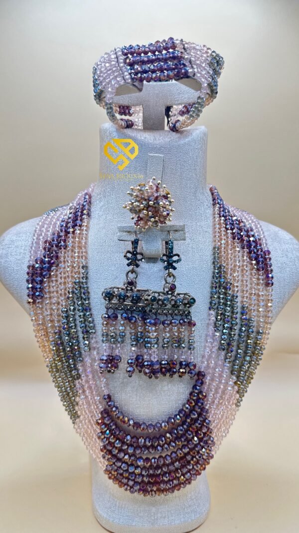 4dceb52a-98f0-40fb-ac55-d0ba5786bc51 Parure Traditionnelle Multicolore – Rose et Mauve – Garantie à Vie