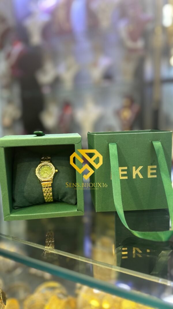 Montre IEKE Originale vert– Étanche – Bracelet Acier Inoxydable