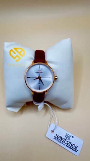 Montre NAVIFORCE Originale rouge– Étanche – Bracelet en Cuir