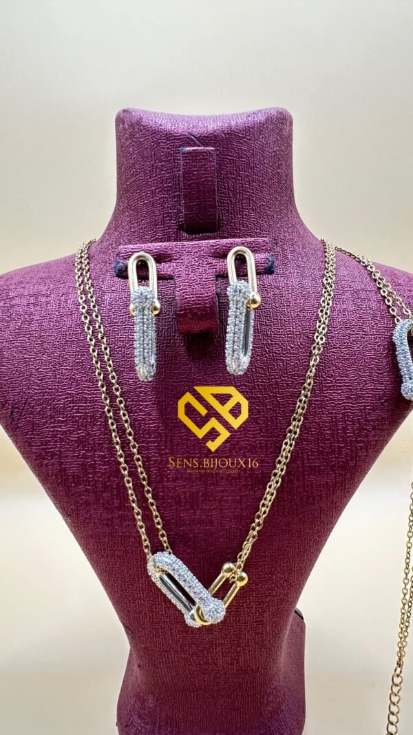 Parure tifany en Acier Inoxydable Doré 18 Carats – Garantie 10 Ans