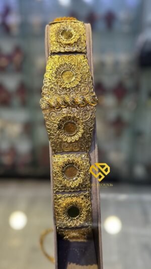 Ceinture chamsia caré en bronze véritable – Dorure 24K garantie 10ans