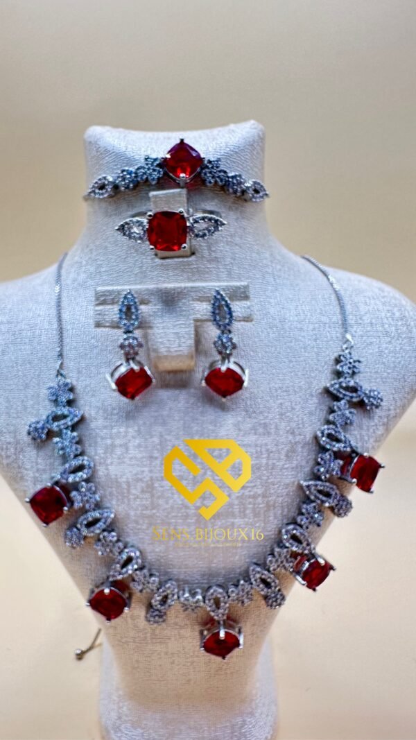 88bd8ad1-e3a5-4752-a14f-6705b38849a1-2 Parure en véritable zircon – acier inoxydable rhodié