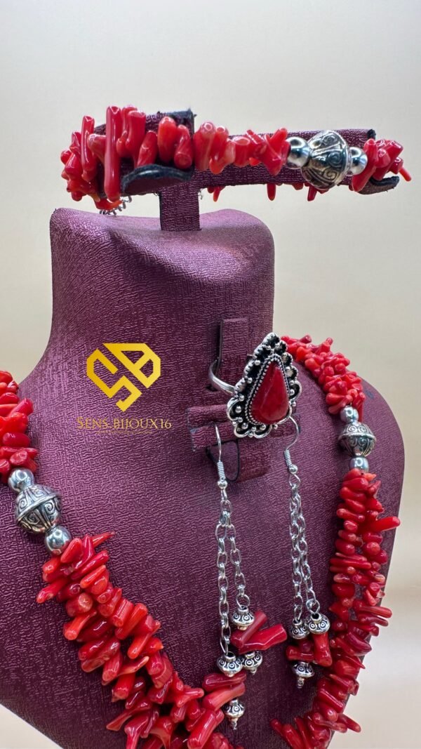 Parrure demi sautoire ( faux corails )