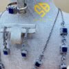 Parure bleu en Argent 925 Véritable – Zircon Authentique | Garantie à Vie
