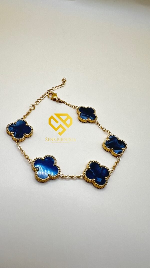 b184b90e-aef7-4ed9-8246-5fc14741a99d Gourmette trefle en Acier Inoxydable – Garantie 10 Ans dispo en 4 couleur( rose - mauve - vert - noir - doré )