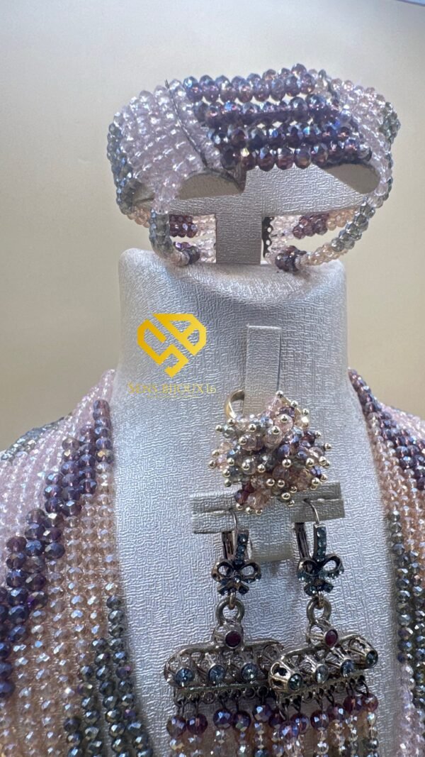 dc701183-e1ce-4651-8813-d4c970005f7f Parure Traditionnelle Multicolore – Rose et Mauve – Garantie à Vie