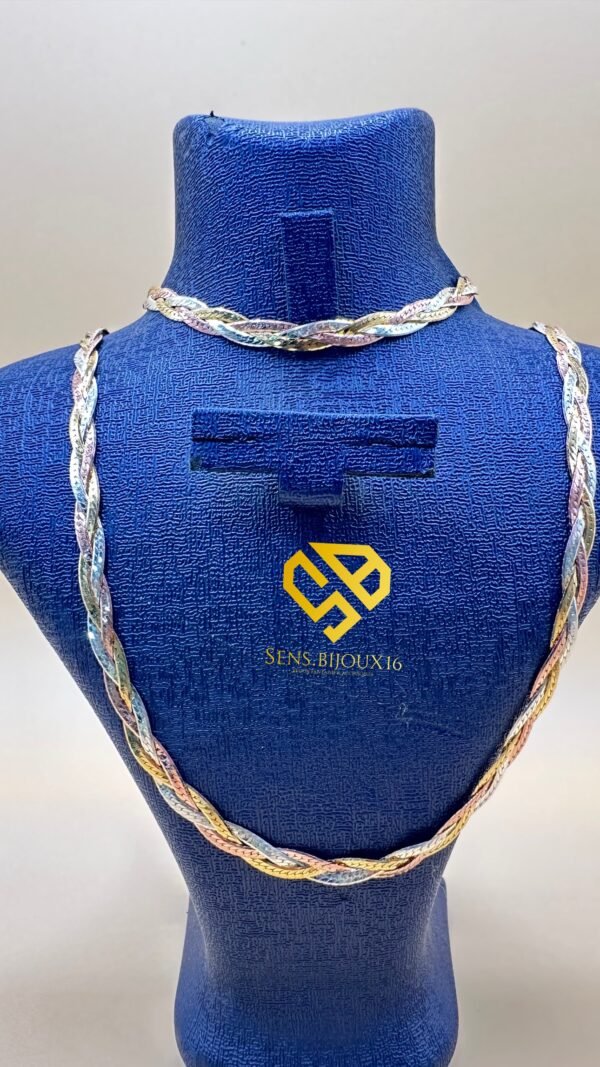 Duo vrai argent 925 ( dorrure 18k OR ) italy + 925 dans le poinçon avec facture