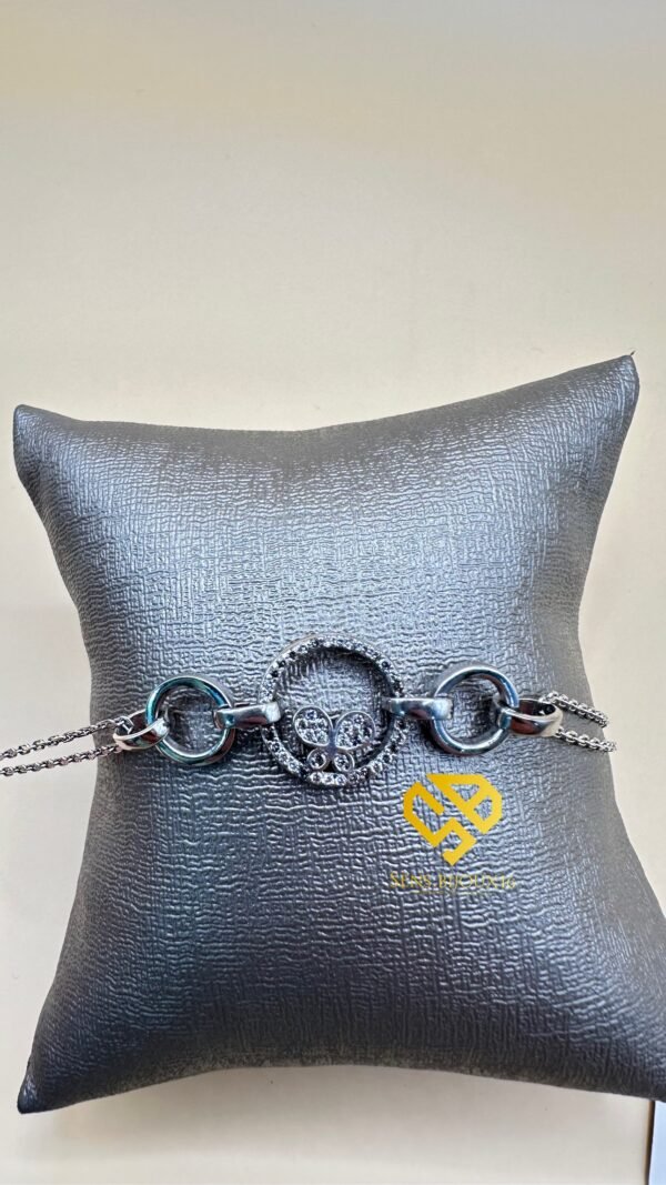 Gourmette en Argent 925 Véritable (4.67)– Pierre Zircon Authentique | Garantie à Vie