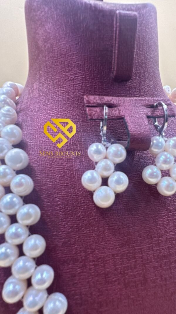 Duo Collier et Boucles Johar en Perles Naturelles – Garantie 10 Ans