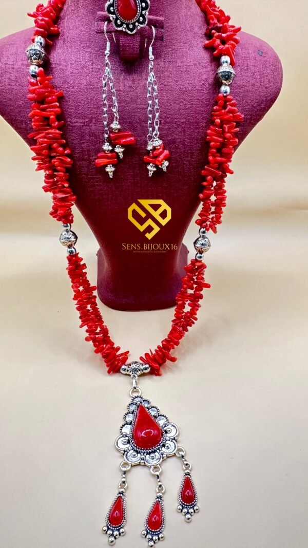 Parrure demi sautoire ( faux corails )