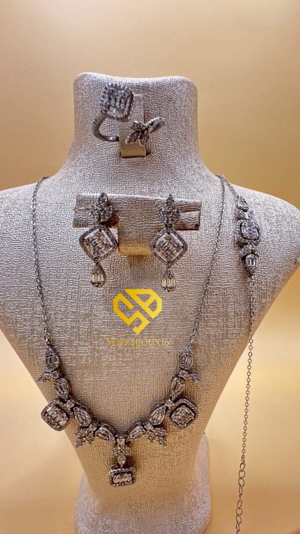 Parure en Argent 925 Véritable(17.19g) – Zircon Authentique | Garantie à Vie