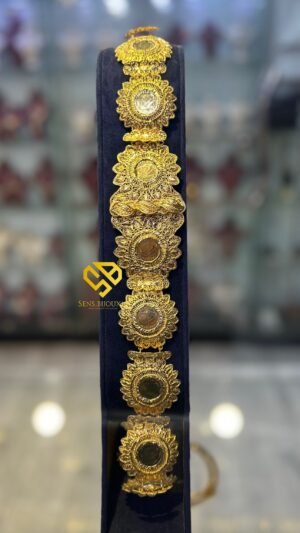 Ceinture ronde cravate en bronze véritable – Dorure 24K garantie 10ans