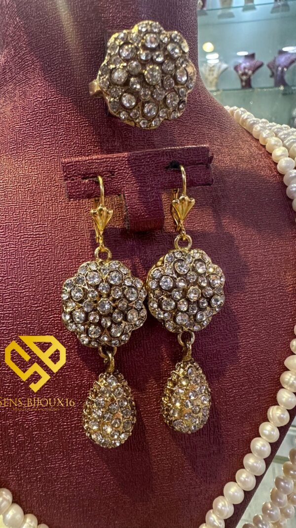 Mkhebel en vrai bronze et vraies perles de djoher – Rincé en or – Fait main – Garantie 10 ans