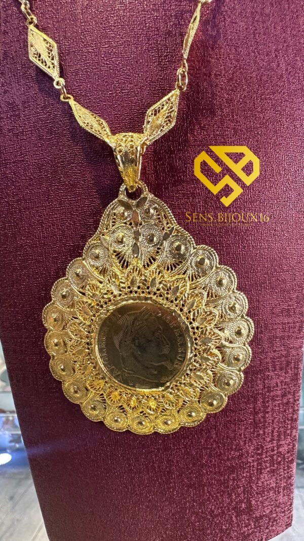 Sautoir roza en Bronze Authentique – Dorure 24K