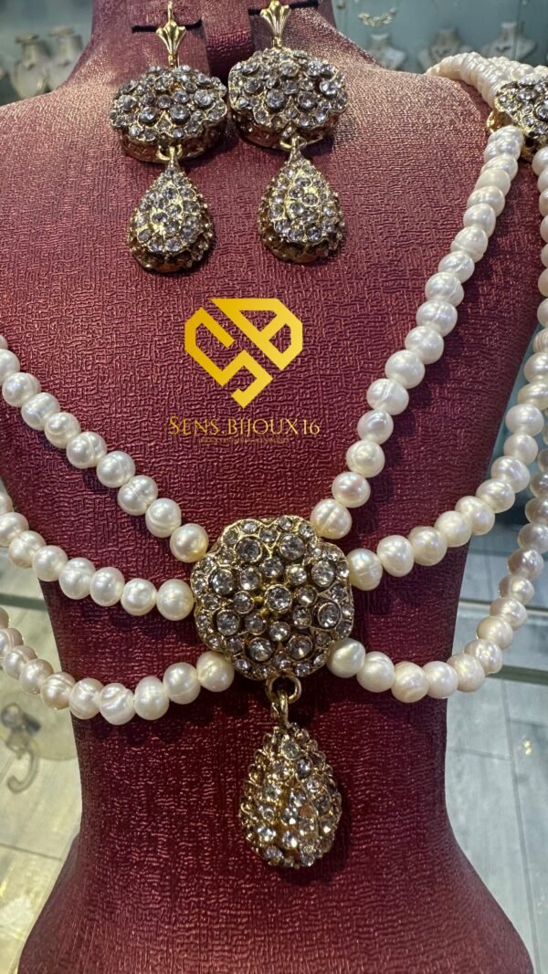 Mkhebel en vrai bronze et vraies perles de djoher – Rincé en or – Fait main – Garantie 10 ans