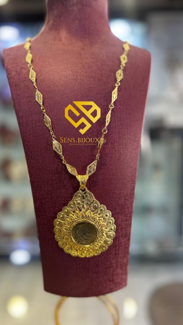 Sautoir roza en Bronze Authentique – Dorure 24K